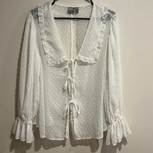 ASOS Maternity White Ruffle Blouse